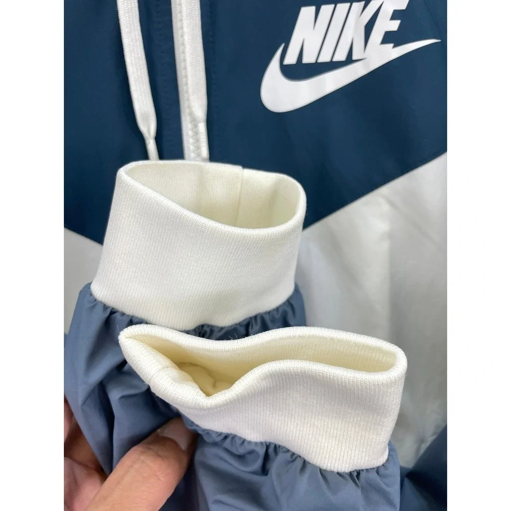 Nike Windrunner Full Zip Jacket Womens S White Teal Blue Colorblock Athletic